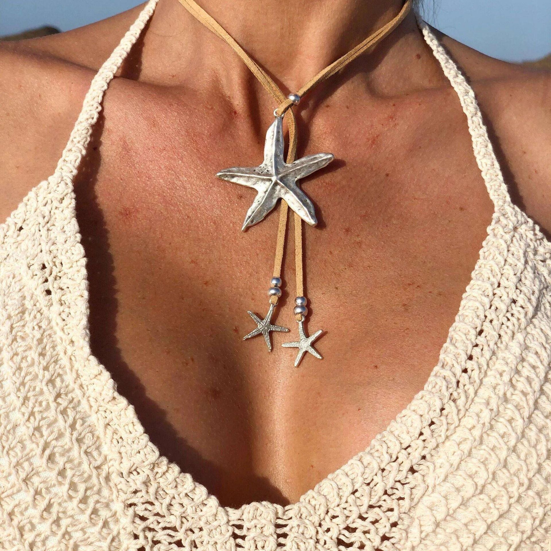 Wholesale Bohemian Starfish Alloy Necklace